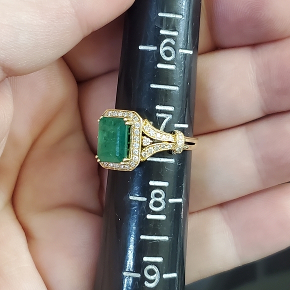 Effy 14k Emerald & diamond ring size 7 1/4 - Picture 8 of 10